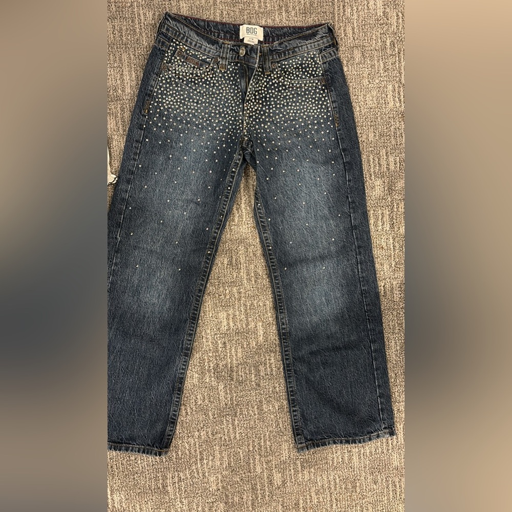 BDG Blue Studded Straight Jeans and tank top urban outfitters.